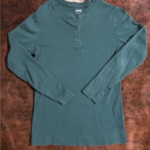 Duluth Trading Co Forest Green Henley Top
